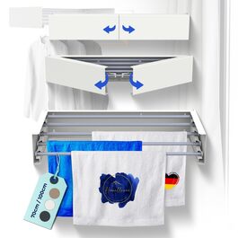 Настінна сушилка для білизни Homellence - розтяжна, 3,50 м, біла