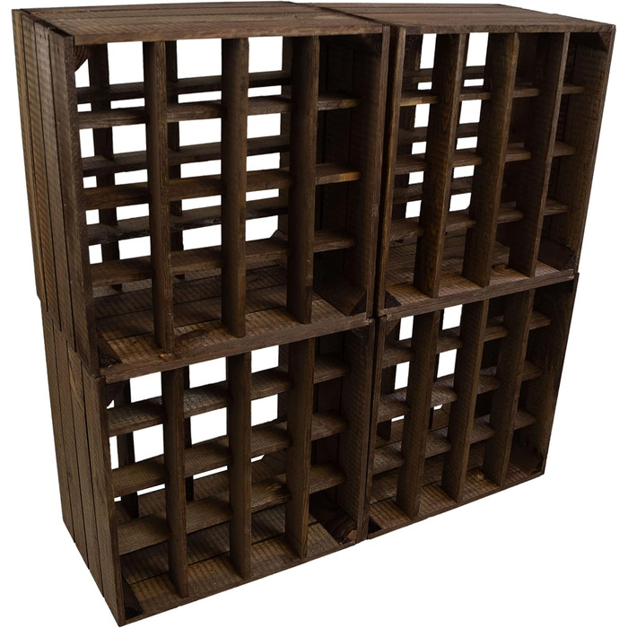 Wine Rack 16-Bottle Dark Finish, Dimensions 40x40x27cm, Shelf Box, Bottle Storage, Wine Rack, Apple Crate/Wine Crate (1-Piece Set Wine Rack 16 Dark)