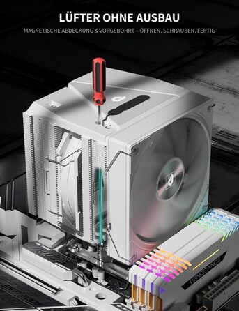 upHere UE2 Elite KC8C CPU кулер ARGB 120mm, Dual-Tower з 8 теплових трубок, TDP 280W, для процесорів AM5/AM4/AM3 Intel 1851/1700/115x/1200, тихий кулер для ПК (UE2 Elite T8-White)