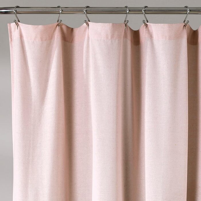 Шторка для душу Lush Decor з льону, 183 x 183 см, сірий та білий (Blush & White)