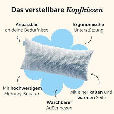 Cloudpillo Premium Memory Foam Pillow - Adjustable Height Pillow 40x80 cm - Ergonomic Pillow - Hypoallergenic Bed Pillow 40x80 cm 1