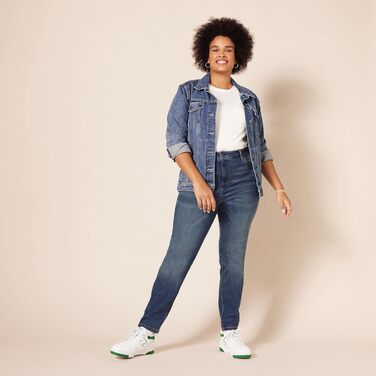 Джинси скінні жіночі Amazon Essentials з високою талією, середній wash (46 розмір)