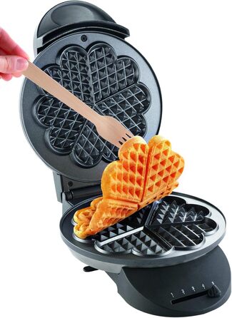 Tefal Heart Waffle Maker WM310D | Makes waffles in heart shape | Variable temperature control for desired browning | Non-stick plates | Batter collection tray | Black | 1000 W