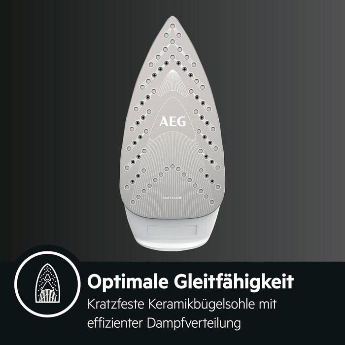 Праска AEG DB 1740LG 3000 серії: 2400 Вт, 110 г/хв, керамічна підошва, антинакип, 250 мл, 2 м, зелено-біла