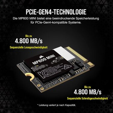 SSD Corsair MP600 MINI 2TB M.2 NVMe PCIe Gen4 – 7000 MB/s – для Steam Deck та Microsoft Surface