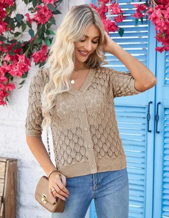 Кардиган жіночий Grace Karin короткий, кашеміровий, оливковий (Khaki), розмір XL. Болеро з ґудзиками
