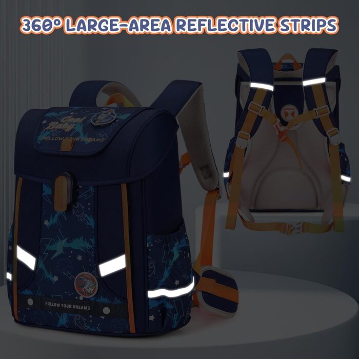 Шкільний рюкзак для хлопчика, 1-4 клас, ергономічний, з нагрудним ременем, 2025, для дітей 6-10 років, знімний поясний ремінь, світловідбиваючий, блакитний