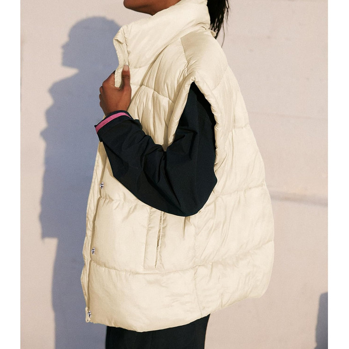 Жіноча пухова жилетка Ainangua з коміром-стійкою, блискавкою, без рукавів, тепла зимова жилетка, легка куртка, бежева XS