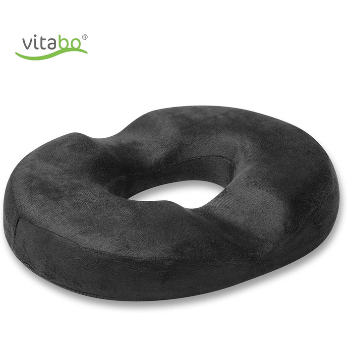 Vitabo Coccyx Cushion | Seat Ring in O-Shape | Seat Donut with Soft Cover