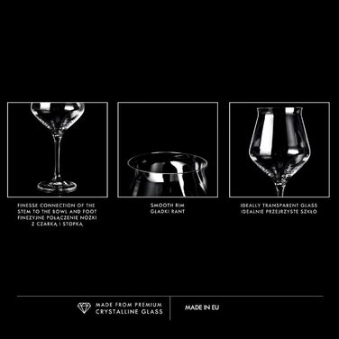 Krosno Bier-Tulpen Beer Glasses | Tasting Glass | Set of 6 | 420 ML | Avant-Garde Collection | Perfect for Home and Parties | Dishwasher Safe
