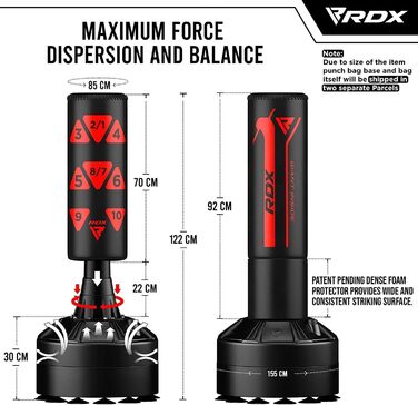 Дитячий боксерський мішок RDX Junior Standboxsäcke з рукавичками для тренувань: MMA, кікбоксинг, бокс, бойові мистецтва, муай-тай. Білий (червоний, 1.2 м)