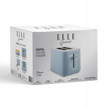 Тостер ELLE Panache Digital на 2 скибки, 980 Вт, синій