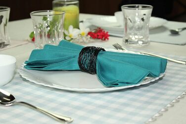 Cotton Craft - Napkins, 100% Cotton, 20 x 20 Oversized - Set Contains Magenta, Lime, Red, Stone, Black, Lavender, Grape, Orange, Teal, Navy Blue, Mustard, and Leaf, Cotton, Blue, 20x20