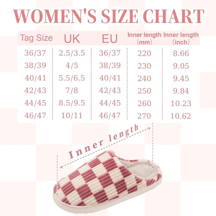 Тапочки халатні Guyarns для дому, жіночі та чоловічі, з м'якою підкладкою з плюшу, з пам'яті піни, в клітинку, з неслизькою підошвою, рожеві, 38/39 EU