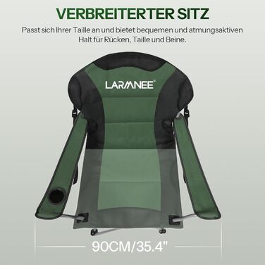 Складний кемпінговий стілець для пікніка, саду та пляжу EBK01LC02 (Зелений + Чорний)