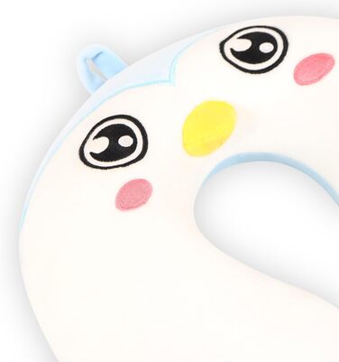 Дитяча подушка для подорожей з маскою для сну, м'яка подушка для шиї з Memory Foam, для дітей, хлопчиків та дівчаток, підлітків, аксесуари для подорожей, подушка для шиї (Пінгвін)