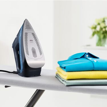 Braun TexStyle 7 Pro Steam Iron SI 7160 BL - Iron with Freeglide 3D sole, vertical steam, 3000 watts, Blue
