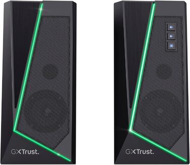 Trust Gaming GXT 606B JAVV 2.0: Комп'ютерні колонки з RGB підсвічуванням, 12W, USB, для ПК та ноутбука (Чорний)