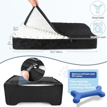 GL GLENSLAVE Dog Car Seat - Large & Medium Dogs, Up to 22kg/2 Small Dogs - Removable & Washable Pet Car Seat (Black)