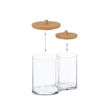 Relaxdays Cotton Pads and Cotton Swabs Container