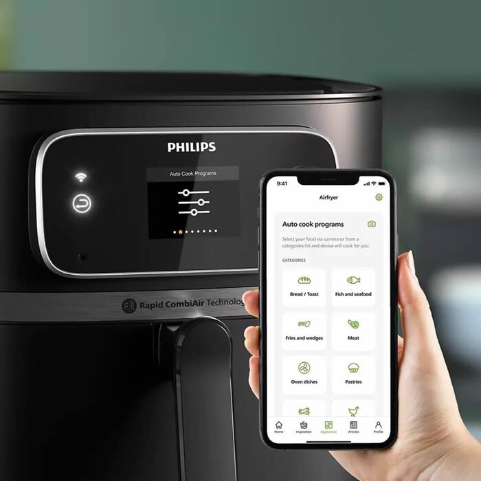 Philips HD9880/90 Airfryer 7000 Series XXL Connected with Food Thermometer, 2 kg Capacity, 8.3 L