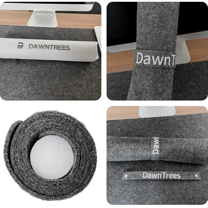 Підкладка під стіл DAWNTREES з фетру, велика, антиковзаюча, 100x40 см, сіра (для офісу та дому)