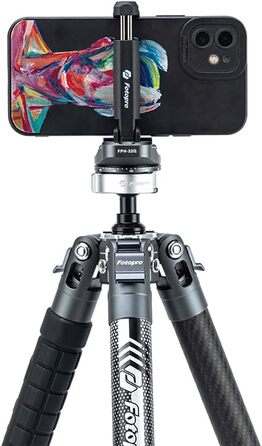 Штатив Fotopro X-Aircross 3 Lite з кульовою головкою, з вуглецевого волокна, висувний, для подорожей (сірий)