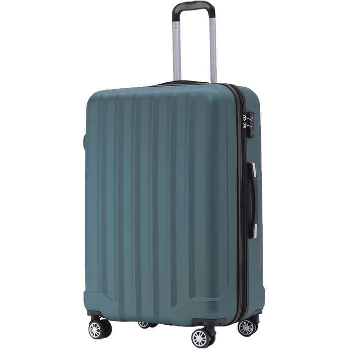 Чемодан BEIBYE TSA з розширюваним об'ємом 2080, валіза для подорожей, міцний корпус, розширювана фуррора (темно-зелений, XL)