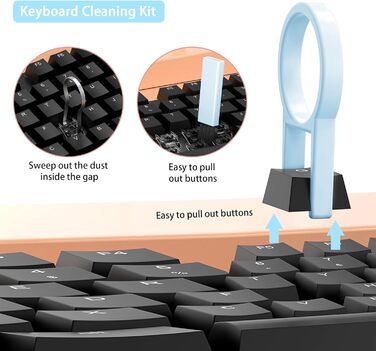 Набір для чищення 20-в-1 для AirPods, ноутбуків, телефонів, клавіатур – Професійний набір для очищення екранів з мікрофіброю, щітками, USB-відсмоктувачем Critin-20-in-1 blue