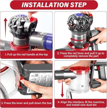 Контейнер для пилу сумісний з пилососами Dyson V7 (SV11) V8 (SV10), Замінна частина, Номер деталі 967699-01