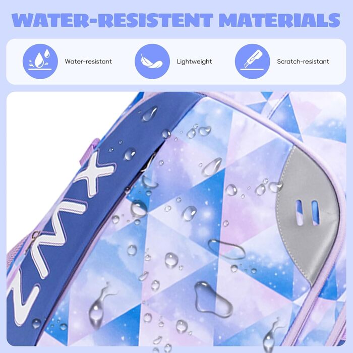 Шкільний рюкзак для підлітків 46L, рюкзак для школи, гімназії, старшої школи з нагрудною стрічкою, світловідбиваючими елементами, відділенням для 17.3' ноутбука, міцний, повсякденний, модель 5255 (Світло-блакитний)