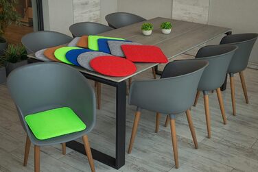 Sunnypillow Набір з 4 фетрових подушок для стільців 35x35 см, зелені, м'які сидіння для стільців і лавок, для дому та вулиці