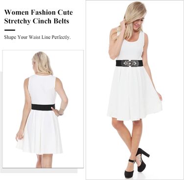 Жіночий еластичний пояс LEACOOLKEY 80 см (34-41 дюймів) - 2 кольори (чорний+коричневий)