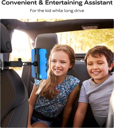 Утримувач для планшета в авто, універсальний, висувний, для Galaxy, Huawei, Switch, чорний