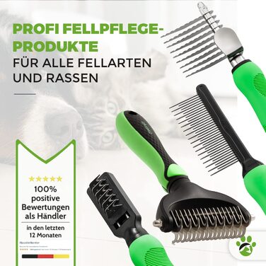 Гребінець для вичісування шерсті тварин Testurteil Sehr Gut: для собак та котів середньої та довгої шерсті. Підходить для маленьких та великих тварин. Легке очищення + E-Book з порадами.