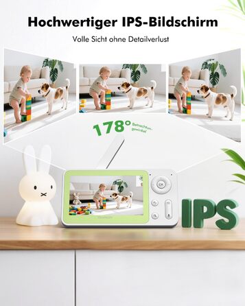 Дитячий відеоняня YESIMOM з камерою 1080P HD, PTZ 360°, Wi-Fi, монітор 4.3