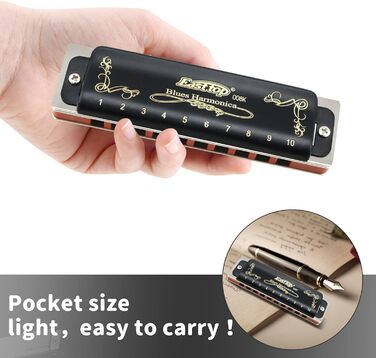 Гармошка губна East Top Diatonische Blues Harmonica T008K, тональність G - для професійних музикантів, початківців, дітей та як подарунок