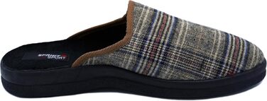 Чоловічі халапи-домашні тапочки в клітинку | Зручні тапочки для чоловіків з неслизькою підошвою | Легкі та теплі сліпони для дому в класичному фетровому дизайні | Колір: сірий та інші 46 EU коричневий