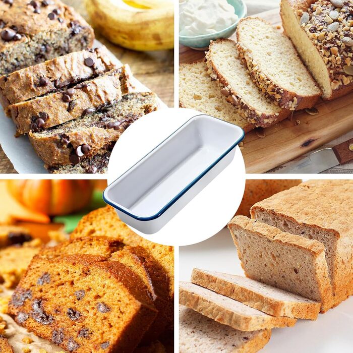 We bake bread loaf pan, enamel loaf pan, rectangular baking pan for cakes, toast bread, 32 x 13 x 7 cm