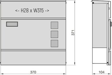 Поштова скринька BASI з м'яким закриттям, оглядовим вікном та табличкою для імені, DIN A4, з 2 ключами, вбудованим відділенням для газет, антрацит, настінна (H37x37x10.4 см)