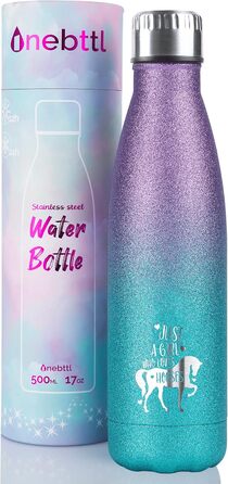 Horse gifts for girls, women, horse water bottle, insulated stainless steel water bottle, riding gifts for horse lovers, for birthdays, Christmas, back to school, violet-blue