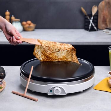 Електрична млинниця Cecotec Crepe Fun CrepeStone Twin 1200 Вт, антипригарна екоплита з реверсивною пластиною для млинців або 4 міні-млинців
