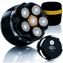 Машинка для гоління голови Glatzen 2026 IPX8, 6D, USB-C, вологостійка, з LED дисплеєм (Чорна)