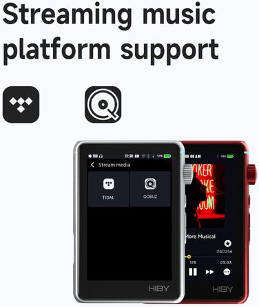 MP3-плеєр HiBy R3 II (2025) з Bluetooth 5.1, MQA, DSD, PCM, Tidal, Qobuz, 4.4mm BAL, 2TB, Чорний