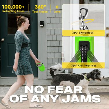 Рулетка для собак Fida, 4.8 м, для малих порід до 11.8 кг, 360°, кавовий/коричневий (L, зелений)