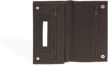 Biker Tobacco Pouch with Chrome Chain Tobacco Bag Rolling Pouch LEAS in Genuine Leather, Dark Brown - LEAS Special Edition