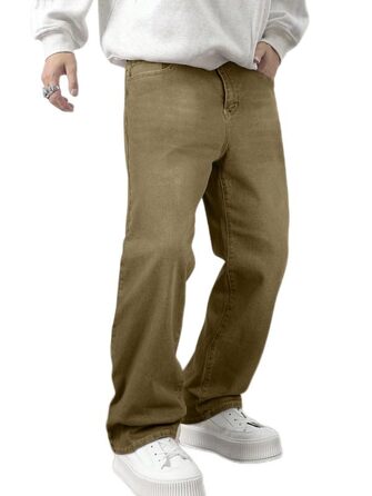 Чоловічі джинси Baggy JMIERR Y2K Wide Leg Raw Denim – бежеві, розмір XL