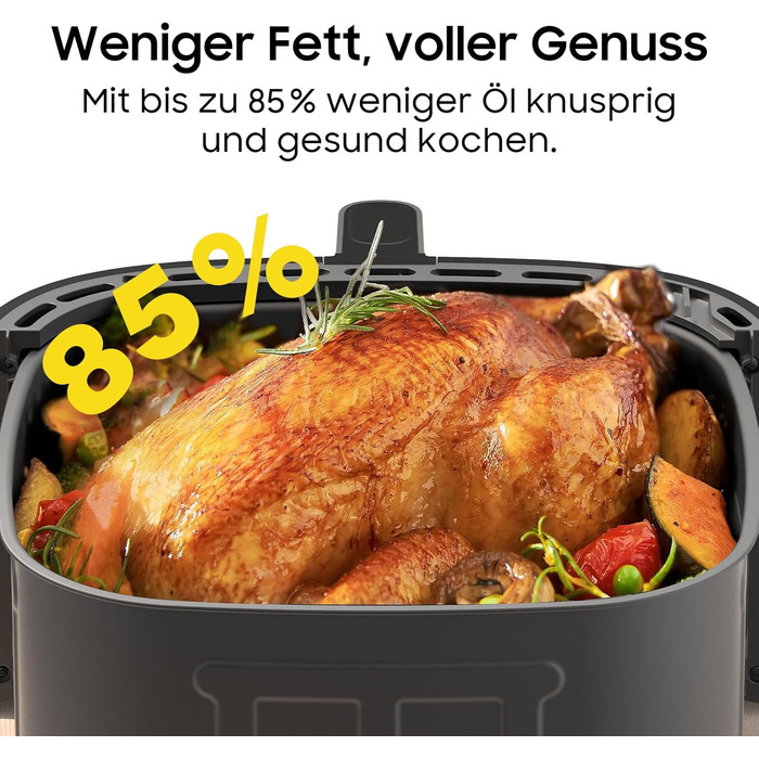 Аерофритюрниця XXL 9л Heißluftfritteuse 2350W з 9 програмами, LED дисплеєм, підтриманням тепла, металевим внутрішнім простором для сімейних страв