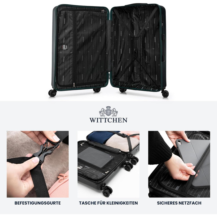 WITTCHEN Skyspeed Line - великий валіза-телескопічний кофр з ABS, 4 колеса, комбінаційний замок, для авіакомпаній Lufthansa/Eurowings/Ryanair/Condor