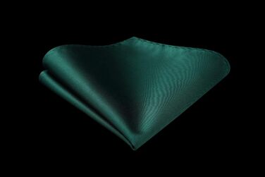 HISDERN Комплект краватки, нагрудного хустинки та краваткової затискачки для весілля. Однотонні кольори, універсальний розмір, зелений.